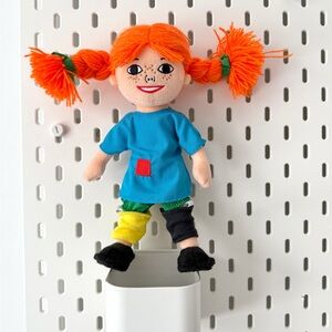 Vintage 90s Pippi Longstocking Rag Plush Doll